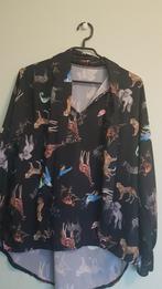 Leuke hippe blouse met dieren., Maat 38/40 (M), Ophalen of Verzenden, Zo goed als nieuw, Zwart