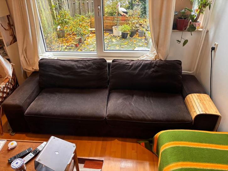 IKEA corduroy KIVIK driezits Slaapbank met hocker, Huis en Inrichting, Banken | Sofa's en Chaises Longues, Gebruikt, Tweepersoons