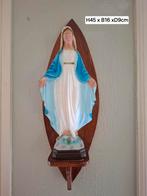 Vintage Mariabeeld op houten sokkel, Antiek en Kunst, Ophalen of Verzenden