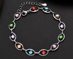 Stalen armband met veelkleurige zirkonen, Staal, Nieuw, Ophalen of Verzenden, Met edelsteen