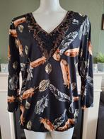 K Design top shirt zwart veren L 42 44 gratis verzenden NL, Kleding | Dames, K-design, Verzenden, Zwart, Maat 42/44 (L)