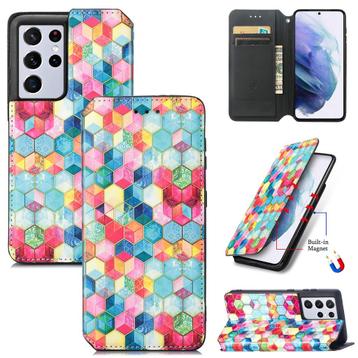 Luxe PU Lederen Wallet Case voor Galaxy S21 Ultra _ Kleur #4 beschikbaar voor biedingen