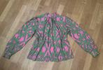 STUDIO ANNELOES leuke top roze met groen travelstof maat M, Maat 38/40 (M), Studio Anneloes, Ophalen of Verzenden, Zo goed als nieuw