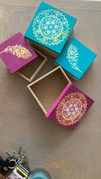 4 houten kistjes Nieuw, Huis en Inrichting, Woonaccessoires | Kisten, Ophalen of Verzenden, Zo goed als nieuw, Minder dan 50 cm
