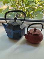 Twee Japanse gietijzeren theepotten, Ophalen of Verzenden, Gebruikt, Gietijzer, Koekenpan of Braadpan