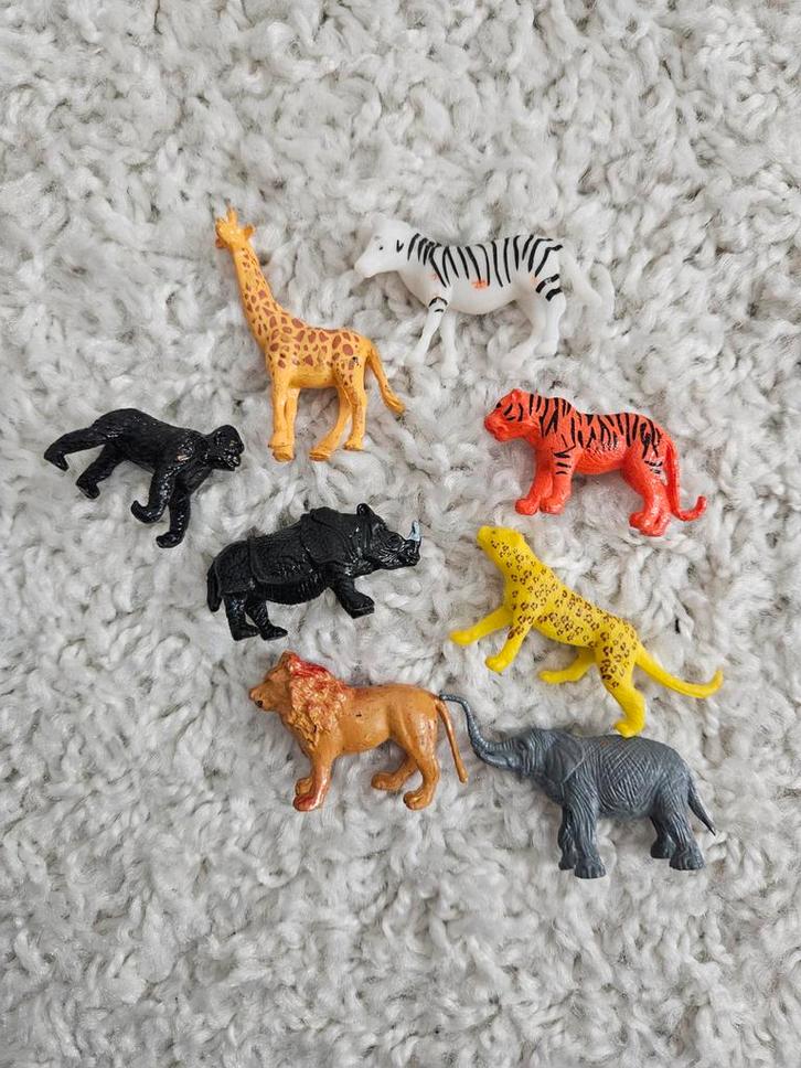 Set van 8 plastic dierentuin dieren, Kinderen en Baby's, Speelgoed | Overig, Zo goed als nieuw, Jongen of Meisje, Ophalen of Verzenden