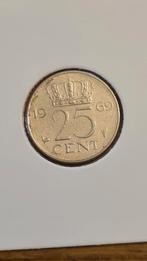 Nederland - 25 Cent 1969 Haan ZF, Verzenden, Koningin Juliana, 25 cent, Losse munt