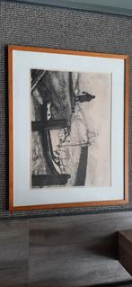 Reddingsboot in de haven   Bieden., Antiek en Kunst, Ophalen of Verzenden