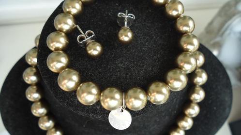 TI SENTO set 2x ketting armband en oorbellen parels, Sieraden, Tassen en Uiterlijk, Kettingen, Nieuw, Zilver, Goud, Met edelsteen