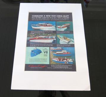 Cris Craft 1959 USA Motor Boat advertentie motorboot poster beschikbaar voor biedingen