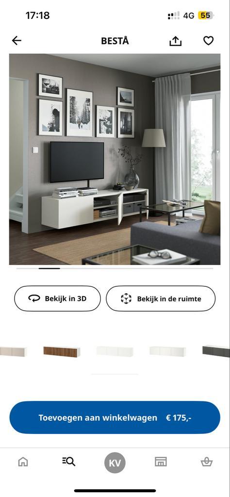 IKEA BESTA TV Meubel - 2 Deurtjes, Huis en Inrichting, Kasten | Televisiemeubels, Gebruikt, Minder dan 100 cm, 100 tot 150 cm