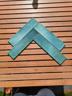 Wandtegels groen-blauw 7,5 bij 30cm 44 stuks, 1m2, Nieuw, 20 tot 40 cm, Minder dan 5 m², Wandtegels