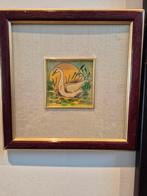 Zwaan op bladgoud - Punto Arte - Ingelijst, Ophalen of Verzenden