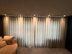 Luxe gordijnen met rails in een mooie champagnekleur, Huis en Inrichting, Ophalen, Zo goed als nieuw, 200 cm of meer