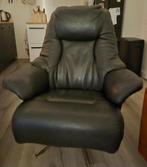 Vintage Hjort Knudsen black armchair, Huis en Inrichting, Fauteuils, Ophalen, Zo goed als nieuw, Leer, Minder dan 50 cm