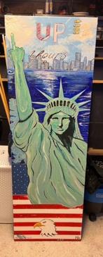 Vrijheidsbeeld, Popart, handgeschilderd schilderij op doek, Ophalen, Nieuw, Schilderij, 75 cm of meer