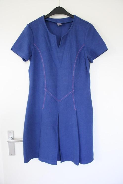 Retro Wow to go Jurk in maat L, Kleding | Dames, Jurken, Zo goed als nieuw, Maat 42/44 (L), Blauw, Knielengte, Ophalen of Verzenden