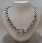 Zilveren jasseron collier met steentjes hanger nr.1910