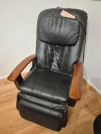 Mooie Zwarte Lederen Massagestoel, Ophalen, Gebruikt, 75 tot 100 cm, Modern