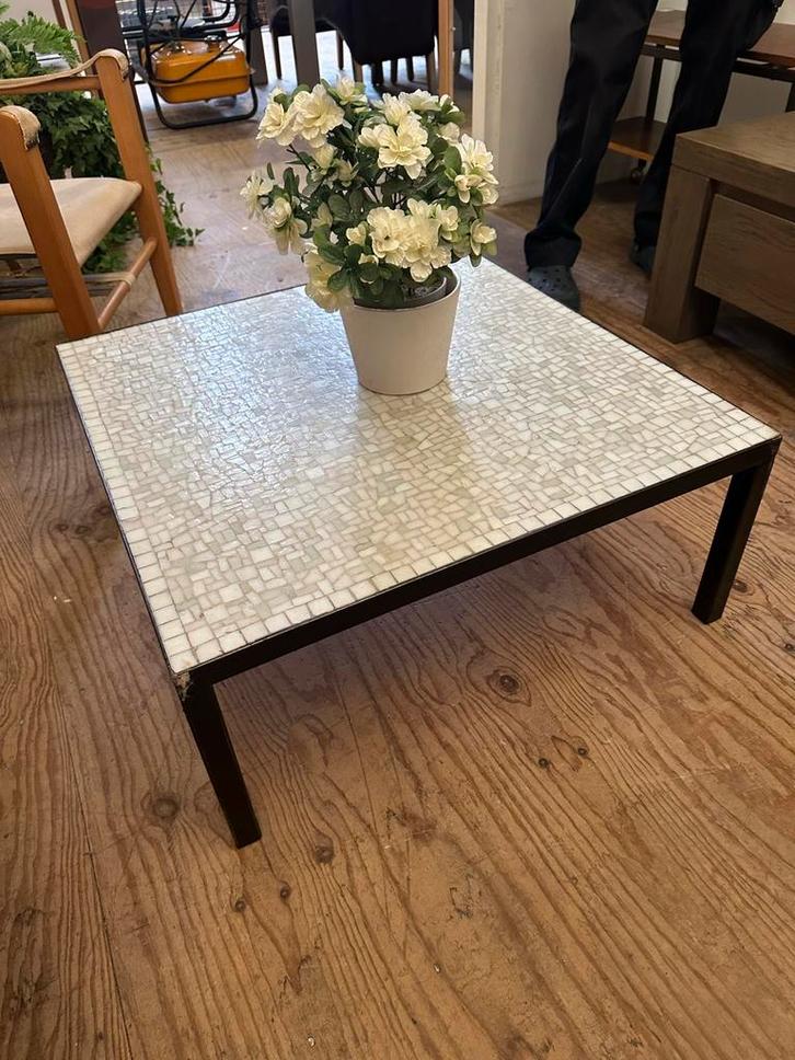 Vintage Salon Tafel Mozaïek, Huis en Inrichting, Tafels | Salontafels, Gebruikt, Minder dan 50 cm, 50 tot 100 cm, 100 tot 150 cm
