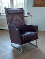 2 fauteuils van Montis, type Madonna, kleur aubergine, Huis en Inrichting, Fauteuils, Minder dan 75 cm, Gebruikt, Leer, 50 tot 75 cm
