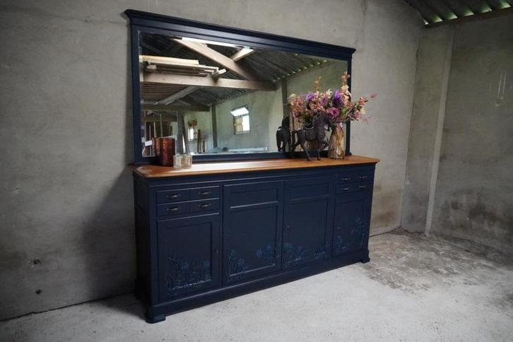 Prachtige dressoir met spiegel - GRATIS BEZORGD, Huis en Inrichting, Kasten | Dressoirs, Zo goed als nieuw, 200 cm of meer, 25 tot 50 cm