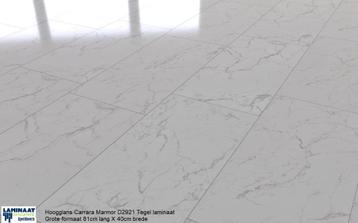 Hoogglans Tegel laminaat Carrara Marmer D 2921 80cm X 40cm beschikbaar voor biedingen