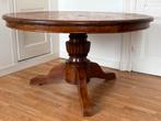 Victoriaanse ronde tafel, massief hardhout, 140cm, Huis en Inrichting, Tafels | Eettafels, Gebruikt, 100 tot 150 cm, Victoriaans