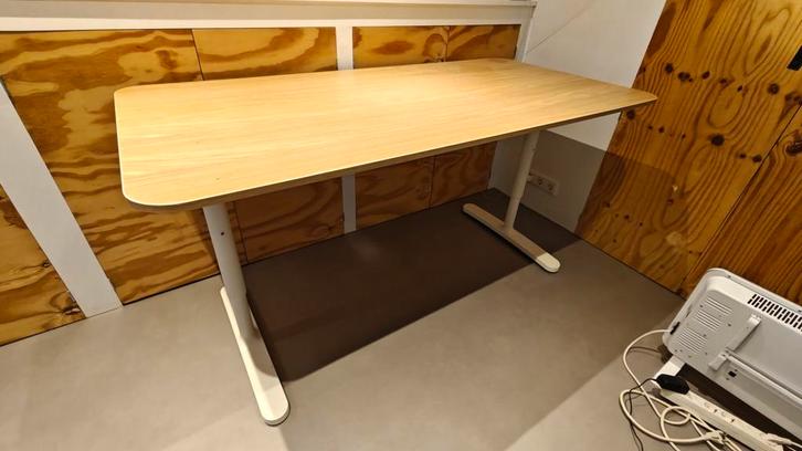 Ikea Bekant Bureau 160x80cm, Huis en Inrichting, Bureaus, Gebruikt, Bureau, In hoogte verstelbaar, Ophalen