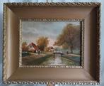 K van Dijk (19e) - Boerinnen aan de vaart - Paneel - 1900, Antiek en Kunst, Kunst | Schilderijen | Klassiek, Ophalen