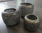 Marokkaanse stijl Waxinelichthouders 3x, Antiek en Kunst, Antiek | Tin, Ophalen of Verzenden