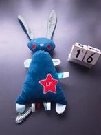 Lief lifestyle konijn donker blauw rode ster z'n 35 cm, Nieuw, Konijn, Ophalen