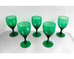 5 ZELDZAME 60s ORREFORS CORONATION GROENE WIJNGLAZEN KRISTAL, Ophalen, Glas of Glazen, Overige stijlen, Glas