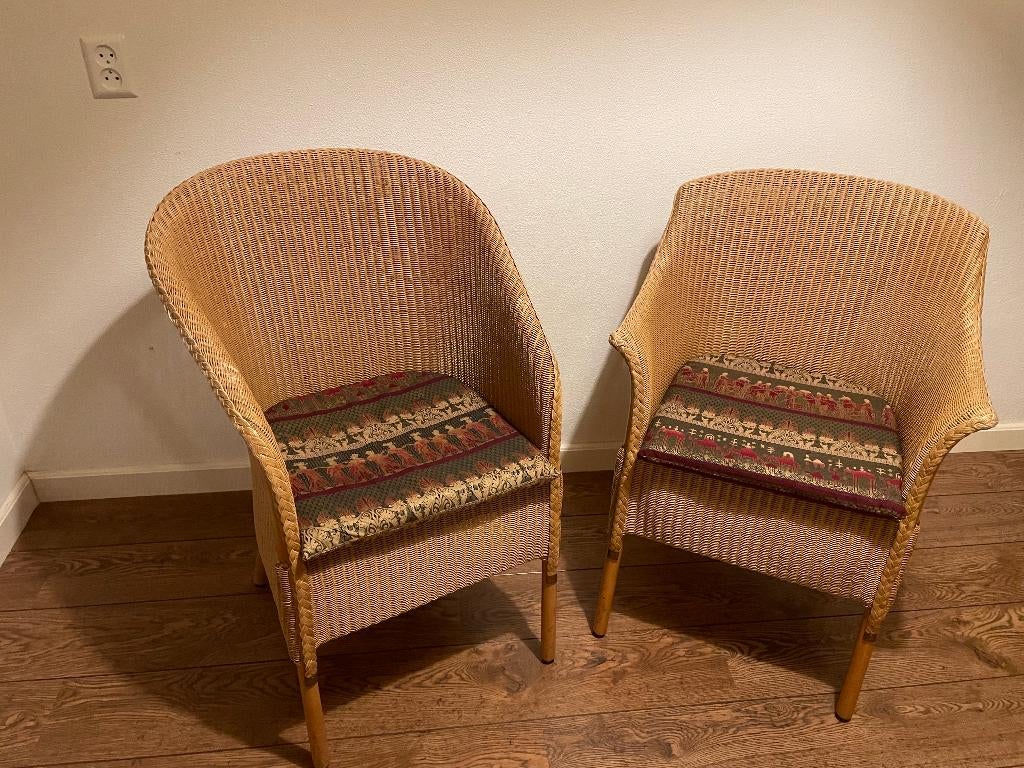 Vintage Lloyd Loom armstoel (2 stuks), Antiek en Kunst, Ophalen