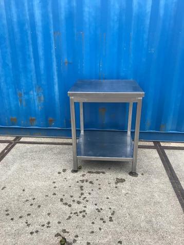 4x Kleine RVS hoge bijzettafel 70/70 hoog 90 beschikbaar voor biedingen