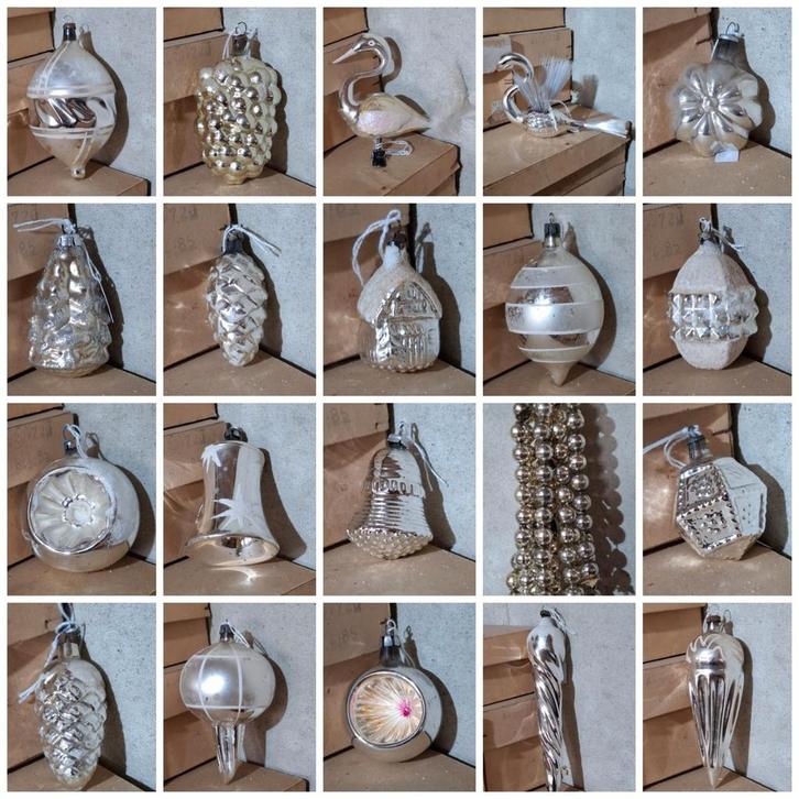 Oude antiek vintage kerstballen kralenketting huisje, Diversen, Kerst, Gebruikt, Ophalen of Verzenden