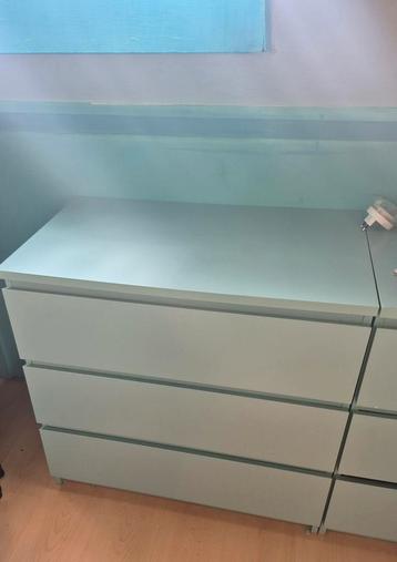 Malm ladekast lichtturkoois 2 stuks lees beschrijving 