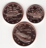 1 + 2 + 5 Eurocent Griekenland 2021 - UNC, Postzegels en Munten, Munten | Europa | Euromunten, Setje, Overige waardes, Griekenland