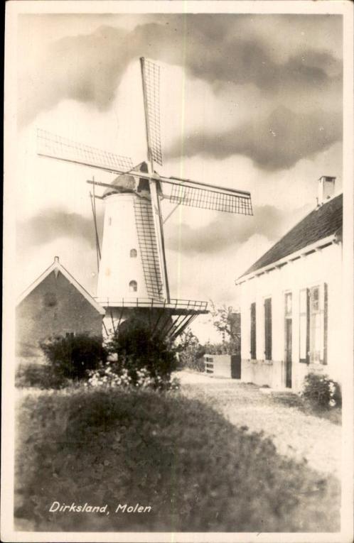 Dirksland molen, Verzamelen, Ansichtkaarten | Nederland, Ongelopen, Zuid-Holland, 1940 tot 1960, Verzenden