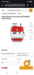 Smeg Exspresso Machine, Witgoed en Apparatuur, Koffiezetapparaten, Gebruikt, Espresso apparaat, Gemalen koffie, Ophalen of Verzenden