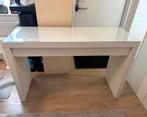 Bureau makeup tafel malm ikea wit lade 120cmx78cmx41cm glas, Ophalen, Zo goed als nieuw, Bureau