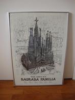 Ingelijste poster "La Sagrada familia" Antoni Gaudi.(50x70cm, Met lijst, A1 t/m A3, Zo goed als nieuw, Rechthoekig Staand