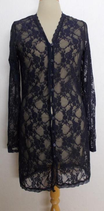 Donkerblauwe kant look tuniek/top/vest van Roses of Avelon!M