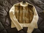 Dames vest met bont, Verzenden, Gedragen, Maat 42/44 (L), Wit
