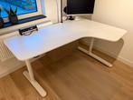 Bureau rechts IKEA BEKANT WIT 180 x 60/110, Ophalen, In hoogte verstelbaar, Zo goed als nieuw