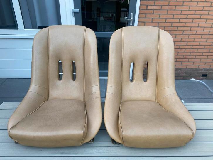 Porsche 356 kuipstoeltjes bucket seats origineel in zgs, Auto-onderdelen, Interieur en Bekleding, Overige automerken, Porsche