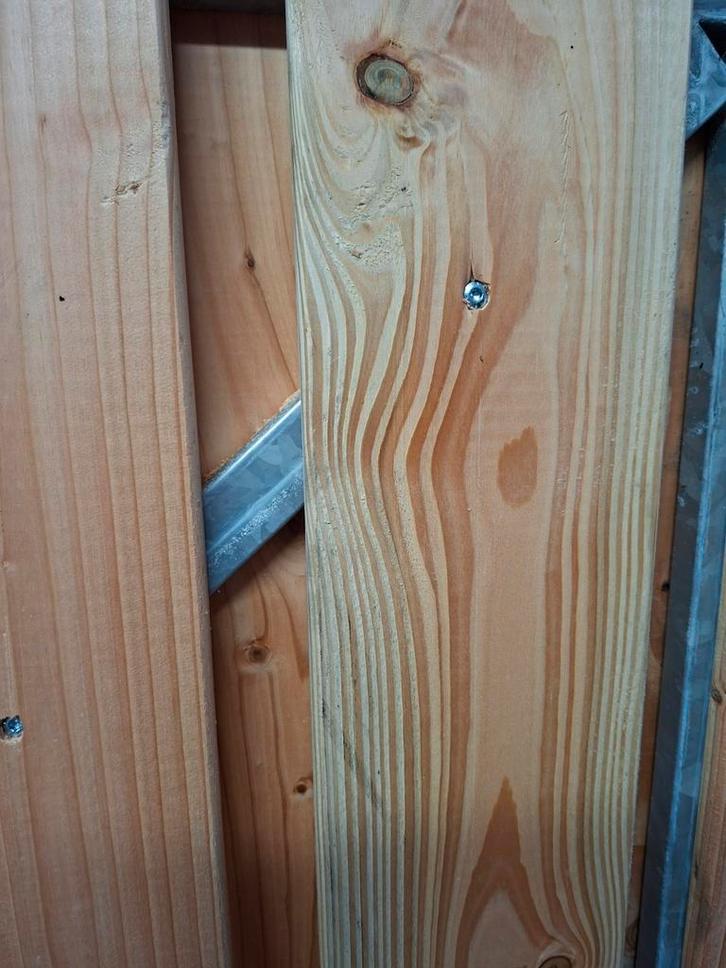 Nieuwe schuttingdeur met stalen frame en Douglas planken, Tuin en Terras, Schuttingen, Nieuw, Hout, 1 tot 2 meter, Minder dan 3 meter