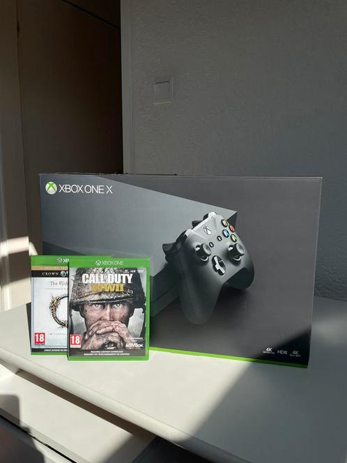 Xbox one X 1TB 4K incl 2 games, Spelcomputers en Games, Spelcomputers | Xbox One, Zo goed als nieuw, Xbox One, 1 TB, Met 1 controller
