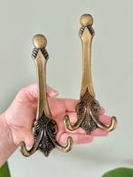 2 vintage messing haken wandhaken kapstokhaken, Huis en Inrichting, Woonaccessoires | Kapstokken, Ophalen of Verzenden, Gebruikt