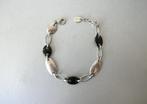 Zilveren armband met onyx NU 30 euro, Verzenden, Zilver, Armband